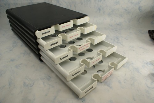 Vintage Black White Letraset Hard Case (only) for Dry-Transfer Lettering