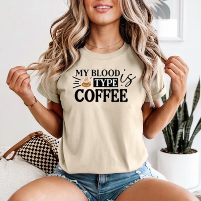 Meine Blutgruppe ist Kaffee Damen T-Shirt Koffeinliebhaber Kaffee Geschenk für Sie