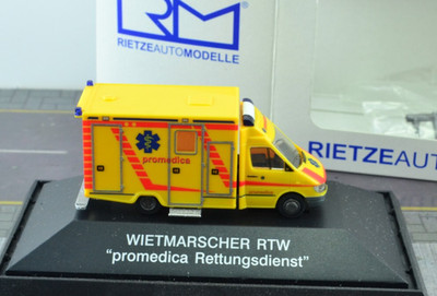 Rietze 61551 Mercedes Benz Sprinter Ambulance Van Promedica HO 1:87 Scale