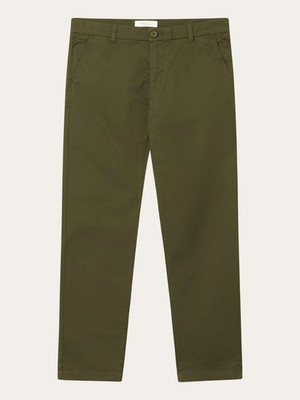 Knowledge Cotton Apparel Chuck Chino Popeline Hose W30 L32 grün Reg Fit UVP 105£