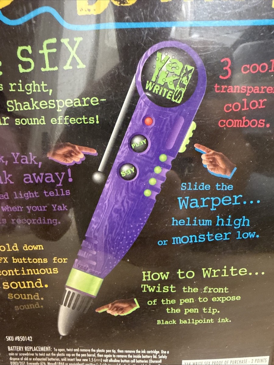 Yak Write SFX Vintage 1996 Voice Recording Sound FX Device Yes Bak