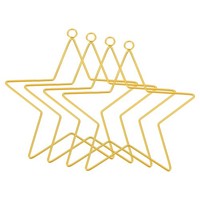 "4Er-Set 8\" Stern TraumfäNger Metall Makramee-Ringe FüR BlumenkräNze Gold"