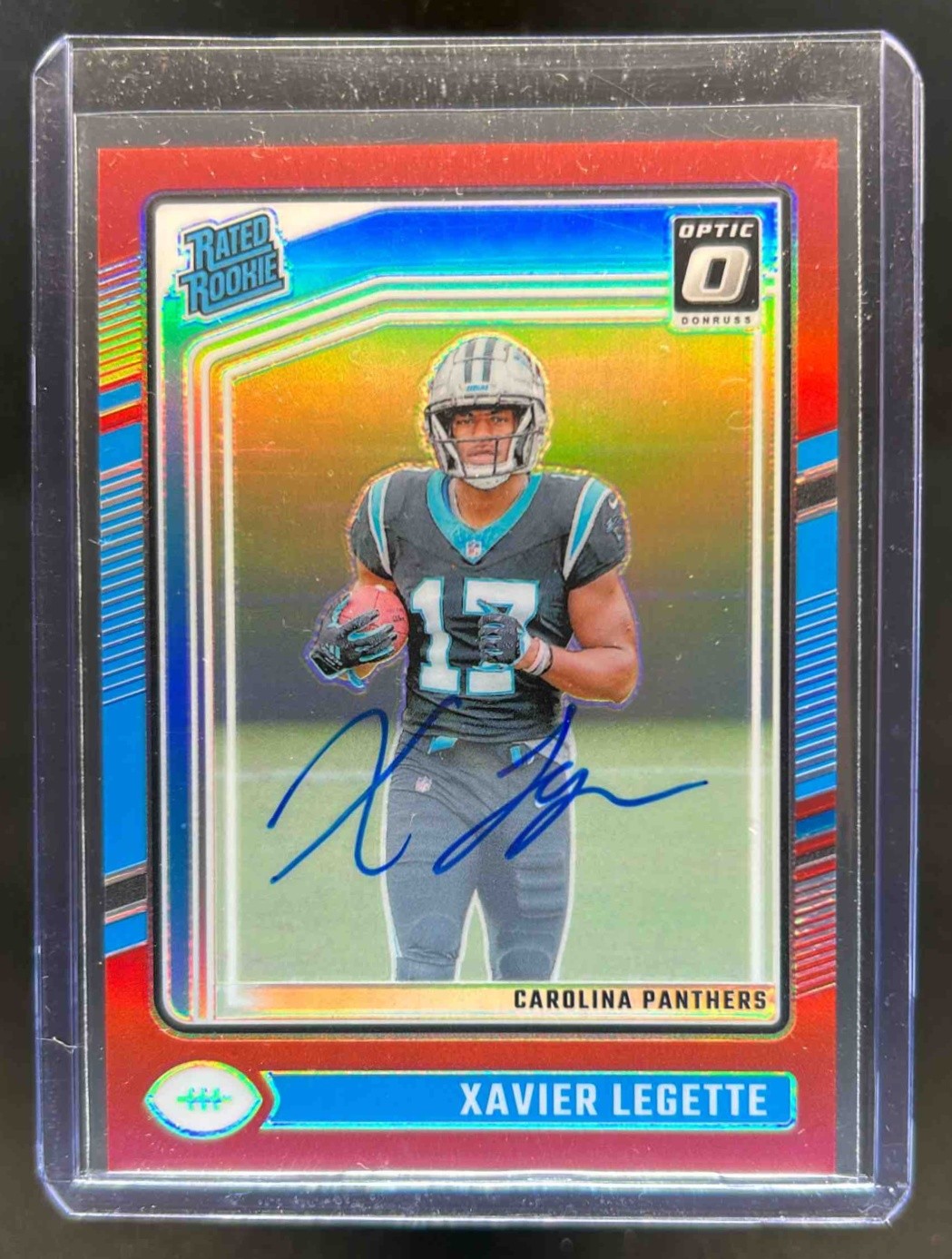 2024 Donruss Optic Xavier Legette Rated Rookie RPS Auto Red #26/75