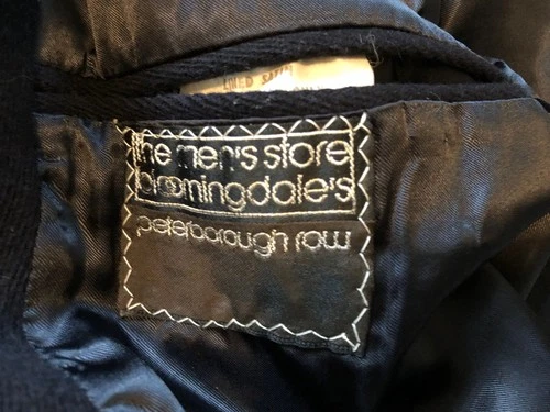 Men's Bloomingdales Navy Wool Double-Breasted Overcoat-Size 40R-Made in England image 16