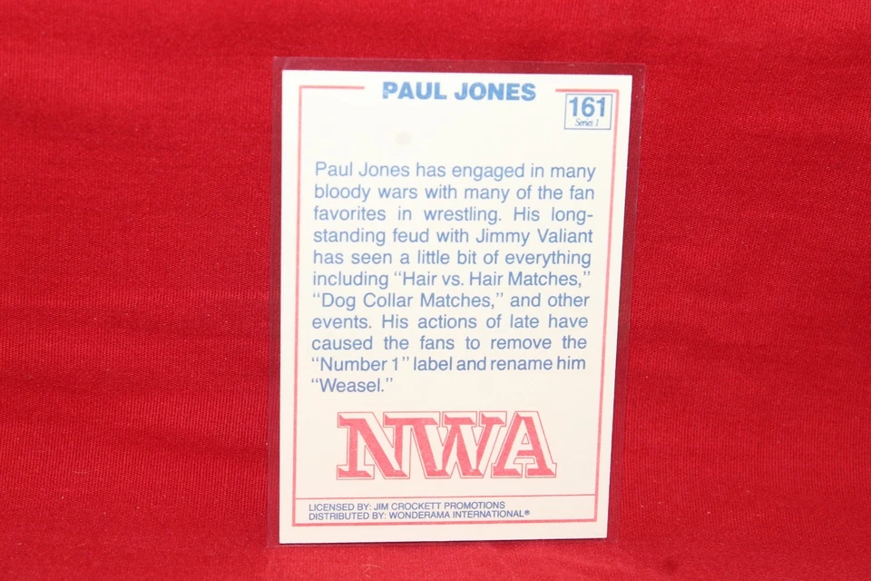 1988 Wonderama Paul Jones #161 NWA WCW Crocket Wrestling Pack Fresh - Image 2 of 2