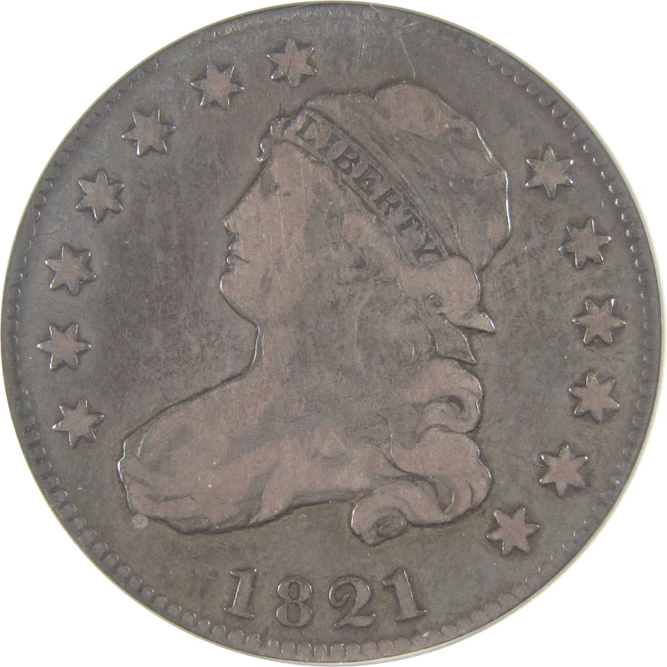 1821 Capped Bust Quarter F 15 ANACS Silver 25c Coin SKU:I17317 - Image 3 of 4