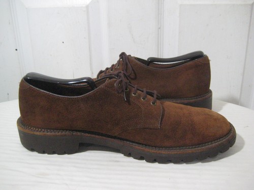 Armani Jeans Brown Suede Lug Sole Men's Oxford Shoes Size 8.5 D/B - Picture 7 of 23