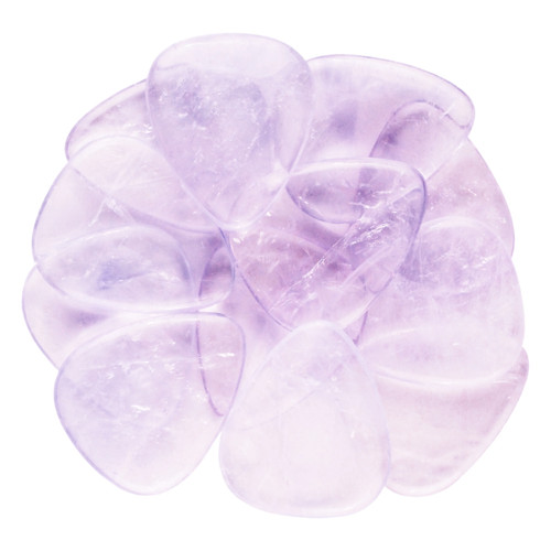 Light Amethyst Stone Guitar Pick - 3.0 mm - 351 Shape - Handmade Exotic Plectrum - Picture 4 of 12