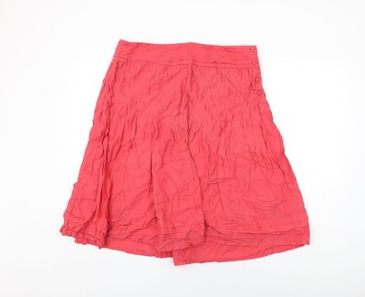 Marks and Spencer Damen Rot Baumwolle Swing Rock Größe 14 Knöpfe