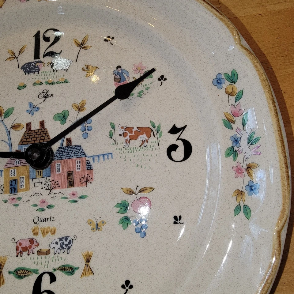 Reloj Heartland International Vintage Placa de Gres 10.5 Pulgadas Foto 3 de 4