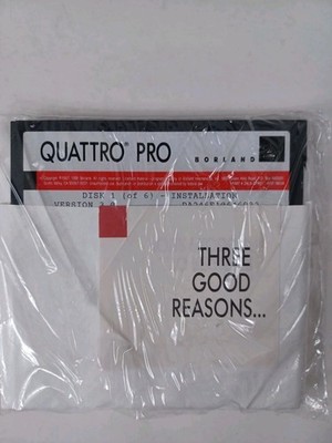 QUATTRO Pro Version 3.0 MS-DOS (6) 5.25'' Floppy Disks New Sealed Borland
