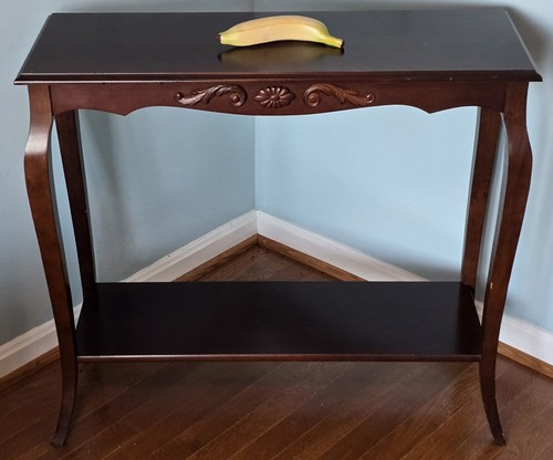 VTG Hall Sofa Entry Narrow Console table 32"x12"x29" Cherry Wood ☆ESTATE ITEM☆ - Picture 7 of 12