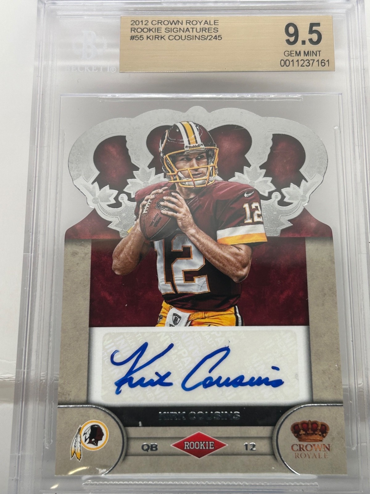 Kirk Cousins Panini Crown Royale Rookie Signatures #55 Base
