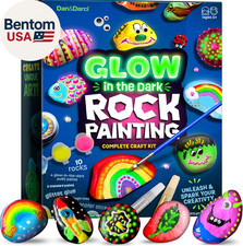 Kids Rock Painting Kit - Glow in the Dark - Gifts Arts Crafts for Boys and Gir