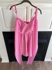 Lulus Womens Dreaming of You Smocked Off The Shoulder Pink Mini Dress sz S-EUC