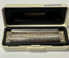 Vintage M. Hohner Marine Band Harmonica No 1896 in Original Box Key of C Germany