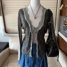 Y2K European lace fairycore cardigan