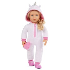 Our Generation Lilian 18" Doll in Unicorn Pajamas Pillow - Blonde Wavy Hair