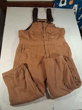 Walls Zero Zone Bib Overalls Mens Work Quilted Insulated Lined Cotton Duck Large