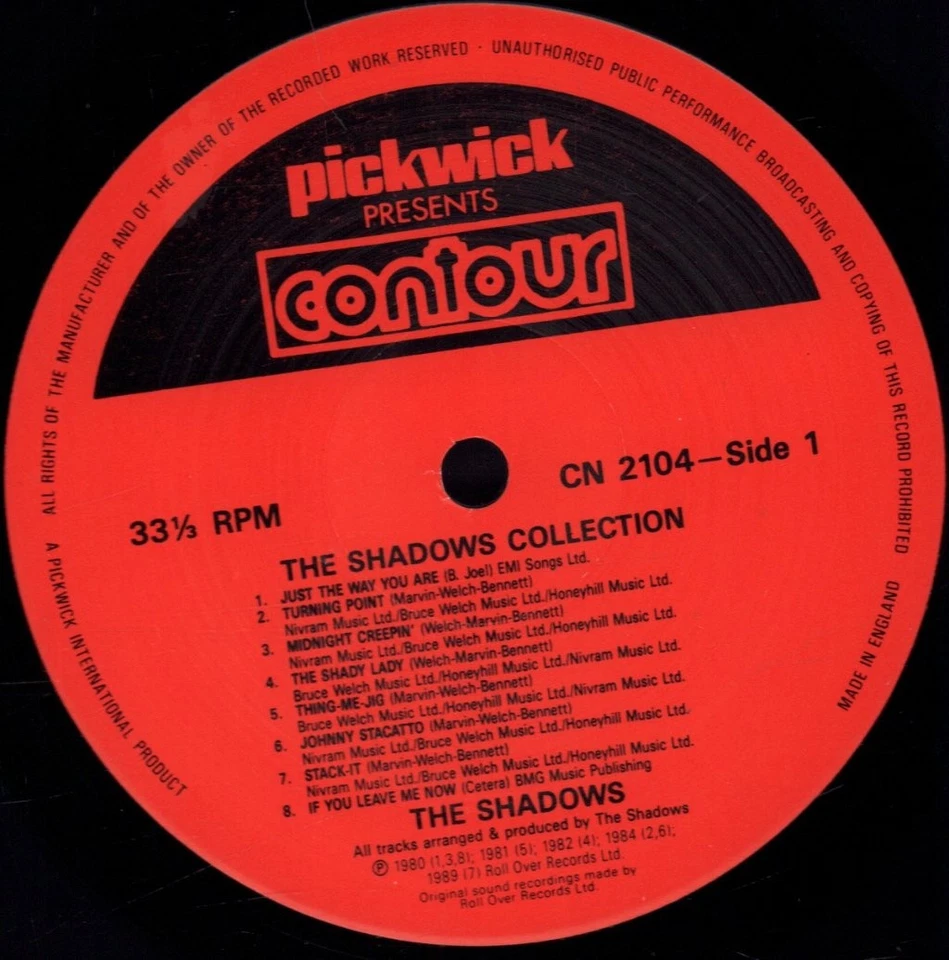 Shadows Collection LP vinyl UK Contour 1989 CN2104 - Image 3 of 3
