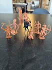 Vintage Marx? 54mm 1950s Indian Lot Of 6 Plus A Black Horse from Fort Apache Set