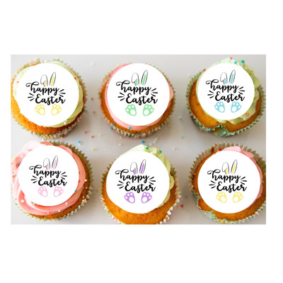12er Set Essbar Frohe Ostern Oblate Cupcake Kuchen Getränk Topper VORSCHNITT