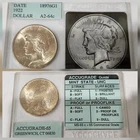 1922 No Mint Mark Peace Silver Dollar 90% Silver Accugrade -65***Very Nice**