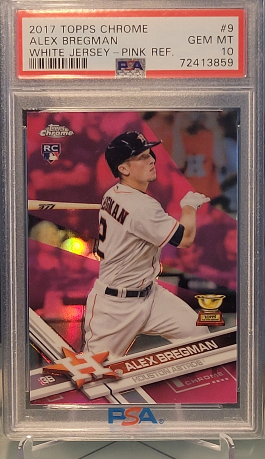 2017 Topps Chrome Alex Bregman #9 Pink Refractor Rookie RC PSA 10 GEM MINT