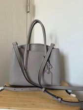 m1204 kate spade Gray Leather 2Way Shoulder Bag with Removable Strap