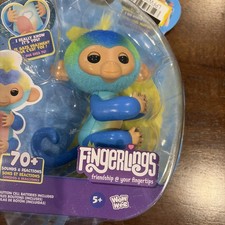 Fingerlings Baby Monkey - Leo Blue Toy Interactive Brand New  Sealed 