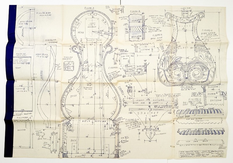 Full Size Plans for Reproducing Abiel Chandler Lyre Banjo Clock - Plan #LB1 1982