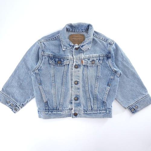 Vtg Little Levis Jacket Kids 6 Small Orange Tab Light Wash Made In USA 90s 74027