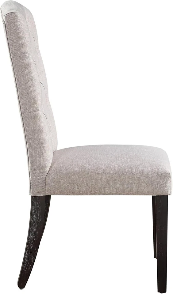 CAJA ABIERTA 2 sillas laterales de comedor acme gerardo de tela acolchada beige lino $300 OS25 Foto 4 de 4