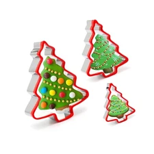 Christmas Tree Cookie Cutters 3PCS, Stainless Steel Christmas Cookie Cutter T...