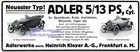 Adler automobiles Germany German 1913 ad Kleyer advertising car vehicle +
