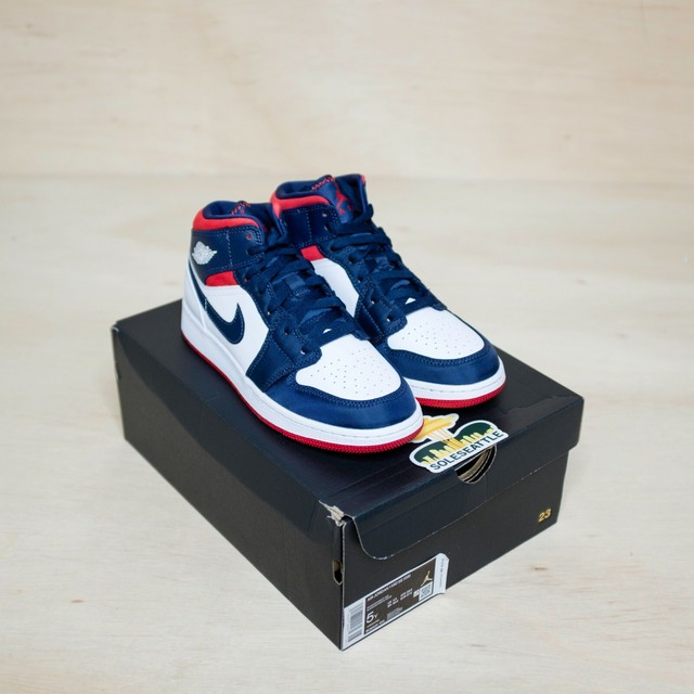 Nike Air Jordan 1 Low SE USA GS Size 5.5y Cv9844 400 Red White Blue Olympics for sale online | eBay