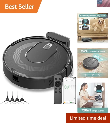 Robot Vacuum Cleaner Strong Suction Large Capacity 120 Min Runtime Pet Hair