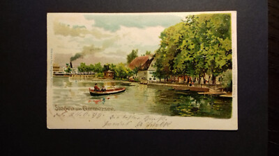 Stegen (PLZ 82266) Litho, gelaufen, Marke entrfernt, leicht fleckig (4)