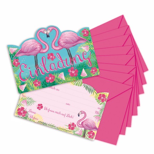 FLAMINGO PARADIES - Geschirr + Deko Motto Kinder Party Kindergeburtstag Paradise - Bild 8 von 32