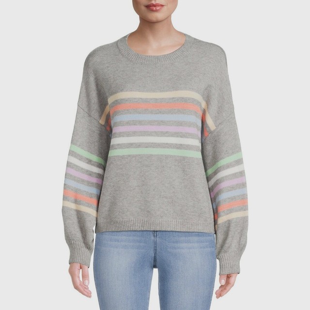 Striped Sweater with Puff Sleeves 