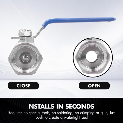 1-Piece 11/4 " Ball Valve,316 Stainless Steel,1000 WOG Water 2PACK,standard port - Picture 6 of 8