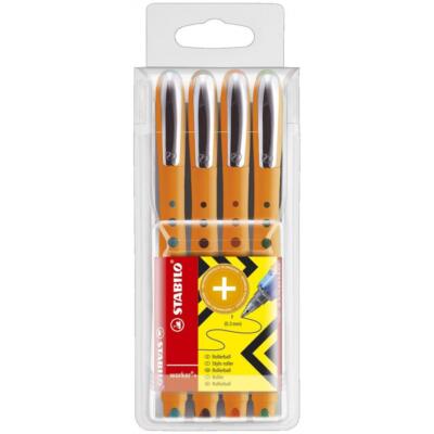 STABILO Tintenroller worker fine, 4er Etui