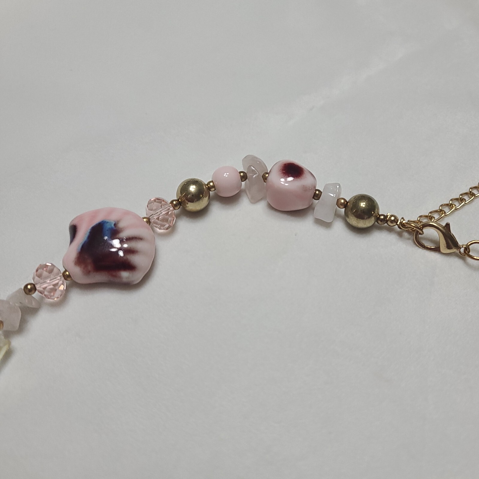 Gorgeous Statement Necklace Ceramic Shell & Tube … - image 5