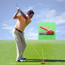 Golf Swing Trainer with 3 Alignment Sticks Portable Golf Training Aid with Angle