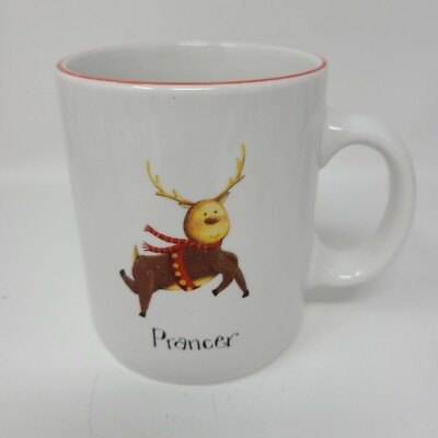 Santa s Reindeers PRANCER Christmas Mug Rainbow Mountain
