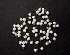 25 Pcs Natural Freshwater Pearl Potato Shape 4-5mm Beads, Pearl Potato Gold Wire