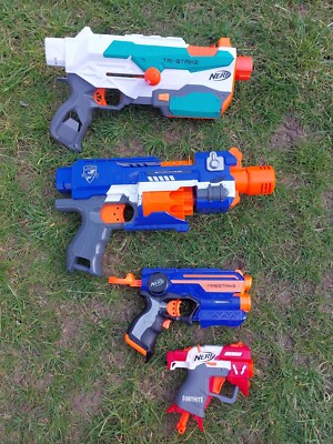 Nerf Gun Konvolut Tri-Strike Stockade Firestrike Fortnite 4x Waffen