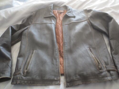 Vintage Hard to Find Heavy Thick Soft Leather Danier Motorcycle Jacket - Large - Picture 3 of 19