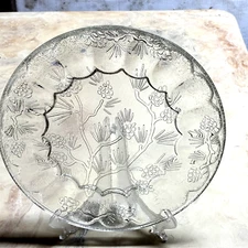 Tiara Indiana Ponderosa Pine Deviled Egg Server 12 3/8" Plate Frosted Glass Vtg