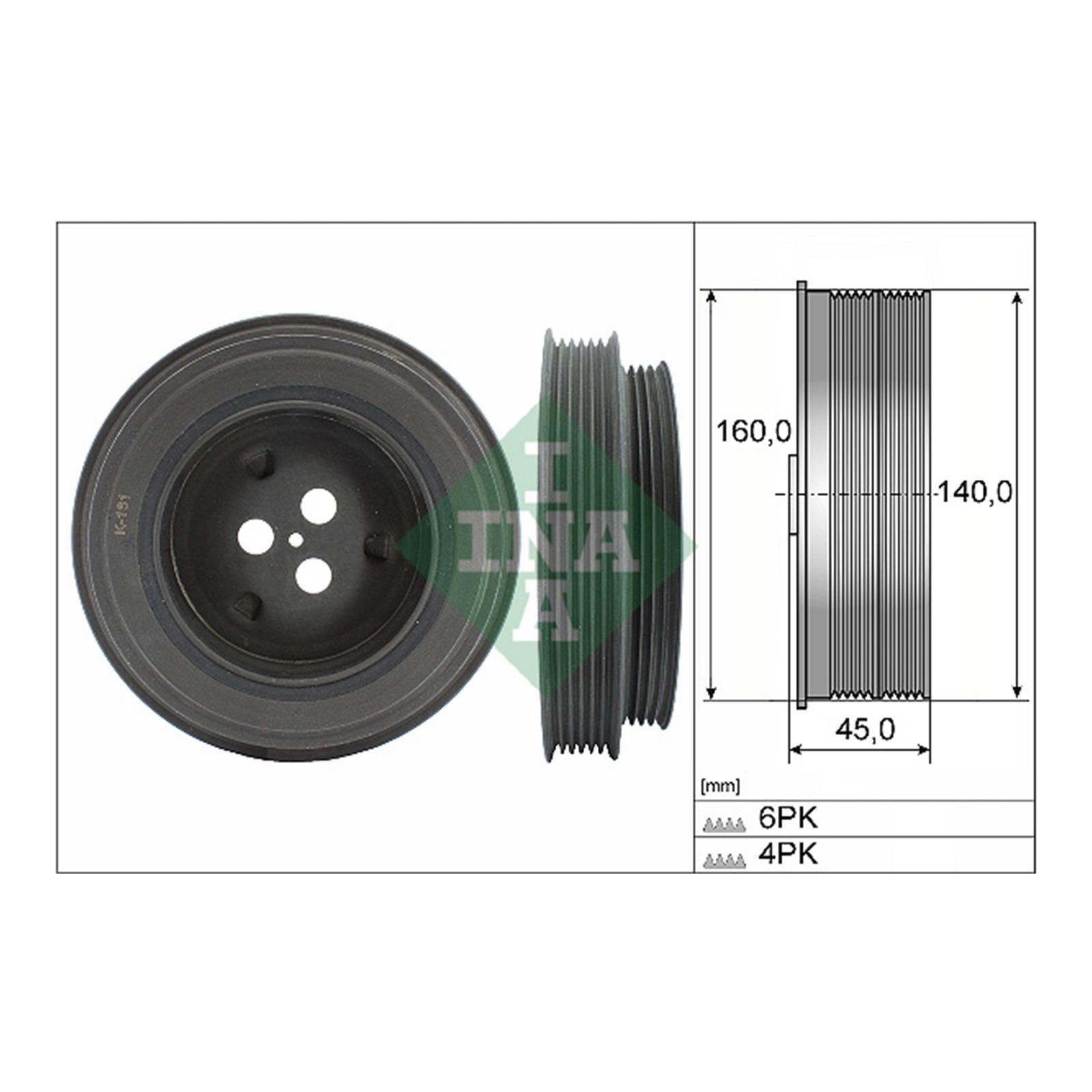 INA Crankshaft Belt Pulley for Ford Boxer Relay Transit Tourneo Custom 544013110